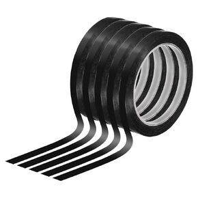 YOKIVE 5 Pcs Whiteboard Tapes, Graphic Tape Pinstripe Tapes for Graphic, Chart Marking, DIY, Art, Crafts (Black, 5/16-inch)