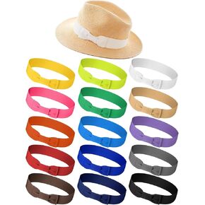 15 Pcs Bow Tie Stretchable Hat Band for Women Assorted Hat for Western Fedora Panama Straw Headwear Accessories