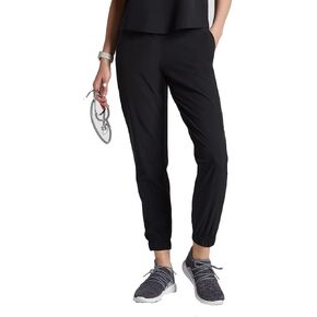 Susan Multi Pocket Scrub Pants for Women, Stretchy Drawstring Scrub Joggers Black, Petite