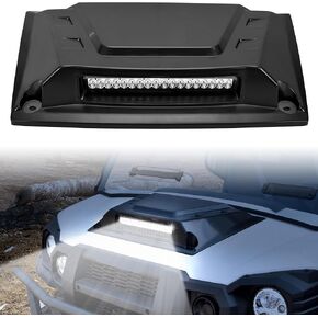 SAUTVS Sport Hood Scoop with LED Spotlight for Kawasaki Mule Pro, Hood Scoop with LED Auxiliary Light Kit for Kawasaki Mule Pro FXT DXT DX FX 2015-2024 Accessories