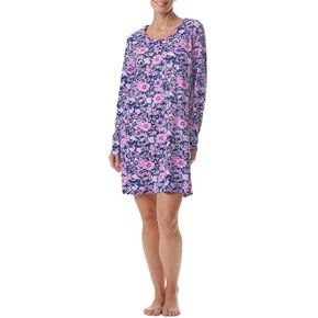 Karen Neuburger Women's Plus Size Long Sleeve Nightshirt with Lace