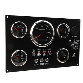 Boat Instrument Panel, Stainless Steel 12/24V 5 Gauge Set Wide Applicability Resistant for Boat
