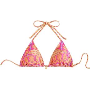 SOLY HUX Women's Triangle Bikini Tops Halter String Bathing Suit Tops Sexy Swimsuit Top