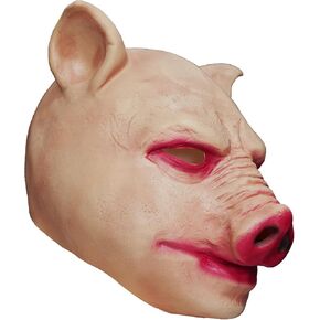 Pig Mask Party Dress Up Pig Head Mask for Halloween Horror Adult Mask Scary Animal Latex Mask for Carnival Masquerade Costume Cosplay Novelty Props