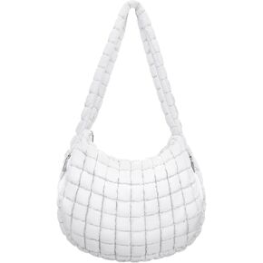 Puffer Tote Bag For Women Quilted Crossbody Bag, Lightweight Puffy Purse Large Hobo Puff Shoulder Handbags