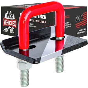 Heavy-Duty Anti-Rattle Hitch Stabilizer Clamp for 2.5" Hitches - Vehiclex Galvanized Hitch Tightener with Protective Anti-Rust Coating - Durable 0.44" U-Bolt - Perfect for Trailers and Trucks