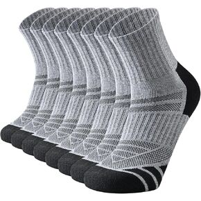 COOPLUS Mens Cushioned Ankle Socks Athletic Performance Quarter socks Moisture Wicking Work Socks(8 Pairs)