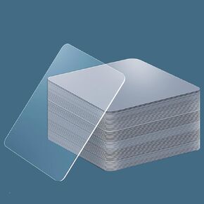 LMJIA Heavy Duty Two- Sided Tape, Clear Reusable Mounting Tape Picture Hanging Adhesive Tape Removable Wall Tape Adhesive Poster Tape (10, Square-2.4inch*2.4inch)