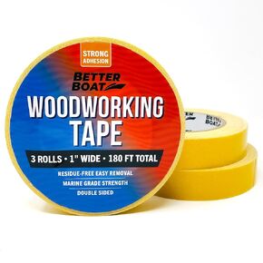 Double Sided Tape Woodworking Tape for Woodworking Tools Two Sided Tape Heavy Duty CNC and Acrylic Router Templates for Woodworking 2 Sided Tape Wood Working Tools Marine Grade Removable 2.5" x 100FT