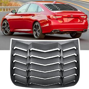 Rear Window Louver Windshield Sun Shade Cover for Honda Accord Sedan 4-Door 2018 2019 2020 2021 2022 GT Lambo Style Custom Fit All Weather ABS (Matte Black)