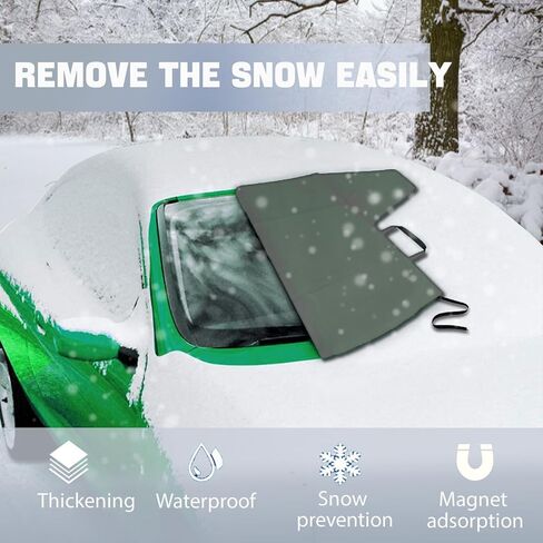 غطاء زجاج أمامي للسيارة Big Ant غطاء ثلجي للزجاج الأمامي 600D أكسفورد للثلج والثلج مقاوم للماء والحرارة والترهل (74 × 43 بوصة، رمادي) in Kuwait