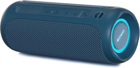 SOWO Bluetooth Speaker Wireless, IPX7 Waterproof Portable Speaker Outdoor | 25W Loud Stereo, Bassboom Tech, TWS Pairing, 16H Playtime, Built-in Mic, All-Day Music for Camping Beach Pool and Home, Black in Kuwait