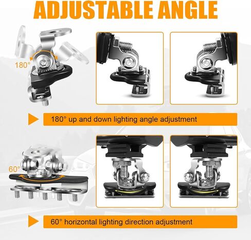 LED Light Bar Mounting Bracket, Universal Led Hood Light Mounts 304 Stainless Steel Hood Clamp Lights Mounts Compatible with Off Road Jeep Truck SUV - Installing Without Drilling(Black) in Saudi Arabia