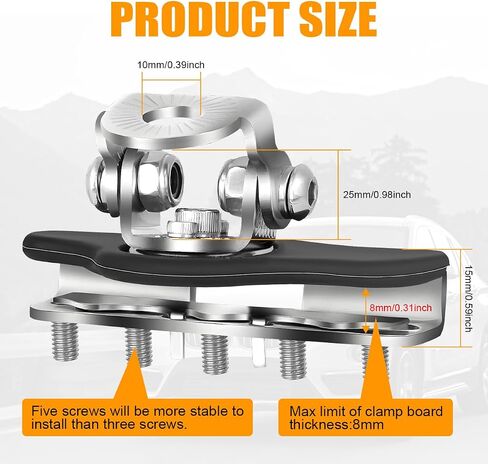 LED Light Bar Mounting Bracket, Universal Led Hood Light Mounts 304 Stainless Steel Hood Clamp Lights Mounts Compatible with Off Road Jeep Truck SUV - Installing Without Drilling(Black) in Saudi Arabia