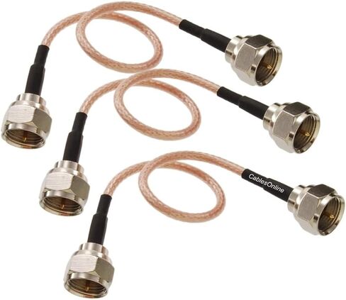 CablesOnline, 6-inches Slim Coax 75-ohm RG179 with F-Type Connectors TV, Satellite & Antenna Cable, SI-FF100 in Saudi Arabia