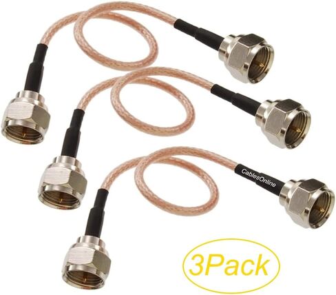 CablesOnline, 6-inches Slim Coax 75-ohm RG179 with F-Type Connectors TV, Satellite & Antenna Cable, SI-FF100 in Saudi Arabia