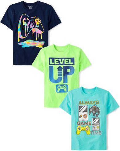 The Children's Place Boys' Gamer Short Sleeve Graphic T-Shirts,multipacks in Saudi Arabia