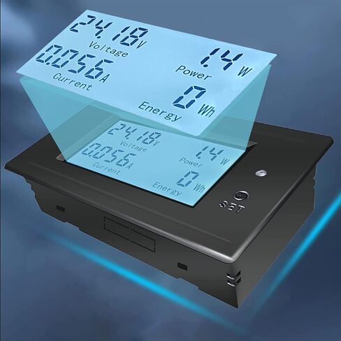 مقياس مراقبة متعدد الوظائف تيار مستمر ، 6-200 فولت ، 0-50A ، شاشة الكريستال السائل الجهد الحالي الرقمي الطاقة الشمسية متر متعدد مقياس التيار الكهربائي الفولتميتر in Kuwait