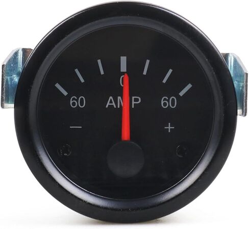 داينو سباق 2 "52 مللي متر السيارات سيارة قارب 60-0-60 أمبير متر مؤشر الأميتر الإلكتروني الضوء الأصفر أمبير مقياس متر 12 فولت in Kuwait