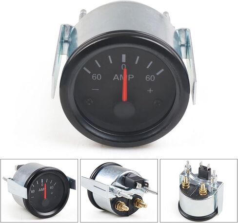 داينو سباق 2 "52 مللي متر السيارات سيارة قارب 60-0-60 أمبير متر مؤشر الأميتر الإلكتروني الضوء الأصفر أمبير مقياس متر 12 فولت in Kuwait