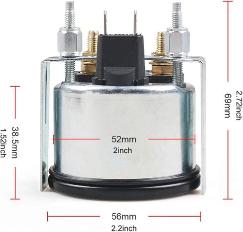 داينو سباق 2 "52 مللي متر السيارات سيارة قارب 60-0-60 أمبير متر مؤشر الأميتر الإلكتروني الضوء الأصفر أمبير مقياس متر 12 فولت in Kuwait