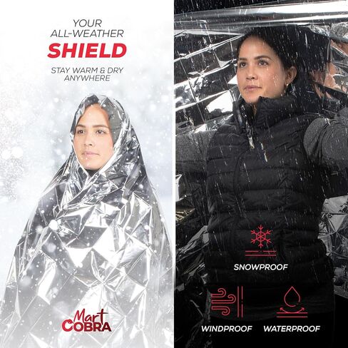 Emergency Blanket Mylar Thermal Space Survival Gear & Supplies 4-Pack Foil | Cold Weather Power Outage Camping Car Winter Storm Heat Reflective Hiking Backpacking Essentials First Aid Marathon Prepper in Kuwait