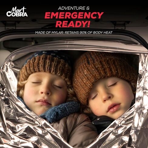 Emergency Blanket Mylar Thermal Space Survival Gear & Supplies 4-Pack Foil | Cold Weather Power Outage Camping Car Winter Storm Heat Reflective Hiking Backpacking Essentials First Aid Marathon Prepper in Kuwait