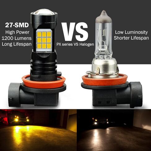 JDM ASTAR رقائق PX شديدة السطوع 5202 5201 مصابيح ضباب LED، أصفر ذهبي in Kuwait