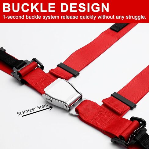 Universal 4 point Safety Harness Set 2inch Fits Go Kart,UTV,ATV,Racing Red in Saudi Arabia