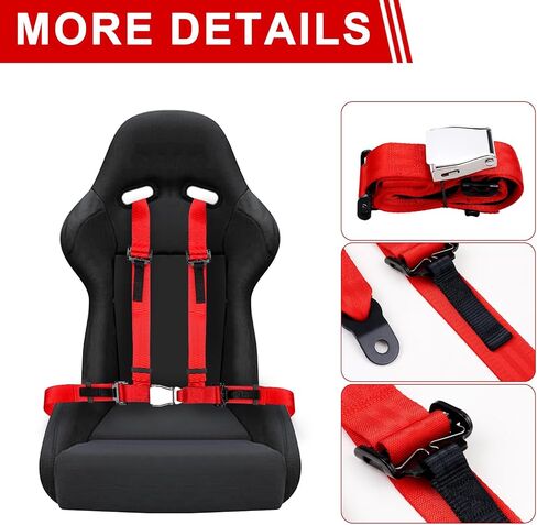 Universal 4 point Safety Harness Set 2inch Fits Go Kart,UTV,ATV,Racing Red in Saudi Arabia