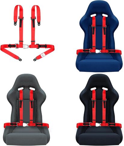 Universal 4 point Safety Harness Set 2inch Fits Go Kart,UTV,ATV,Racing Red in Saudi Arabia