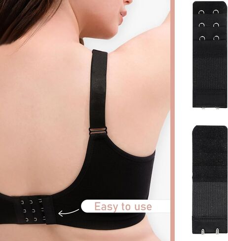 12 Pcs Bra Extender, Women's Bra Extenders Bra Back Clips Strap Adjustable Soft Stretchy Elastic 2 Hook /3 Hooks /4 Hooks Bra Band Hook Strap Extensions for Women Girls in Saudi Arabia