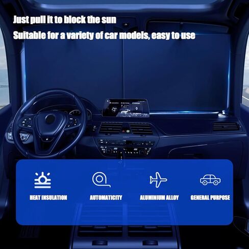 مظلة سيارة أوتوماتيكية قابلة للسحب، مظلة شمسية جديدة للسيارة قابلة للسحب لعام 2024، مظلة شمسية مثالية للسيارة للحماية من الأشعة فوق البنفسجية والحرارة، تنطبق على سيارات الدفع الرباعي وتيسلا وغيرها من المركبات الكهربائية ذات الطاقة الجديدة (قطعتان) in Kuwait
