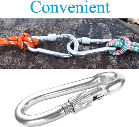 Locking Carabiner Clips, Stainless Steel Spring Snap Hook Locking Carabiner Heavy Duty - 304 Premium Stainless Steel Thumb Screw Carabiner Clip in Saudi Arabia