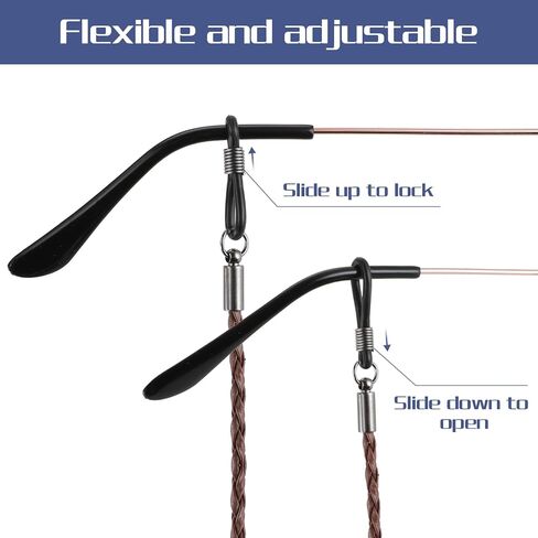 6 PCS Eyeglass Straps for Men Women, Imitation Suede Eyeglasses Holder Lanyard String Around Neck, Dark Colors Glasses Chain Cord(2 Styles, 6 Colors) in Saudi Arabia