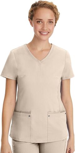 Healing Hands Scrub Set For Women with 7 Pockets, V-Neck Scrub Top 2245 and Knit Waistband Scrub Pant 9133, Khaki- M Top/M Pant in Saudi Arabia