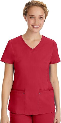 Healing Hands Scrub Set For Women with 7 Pockets, V-Neck Scrub Top 2245 and Knit Waistband Scrub Pant 9133, Red- L Top/L Pant in Saudi Arabia