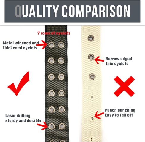 Reversible Nylon Belt, Double Hole Grommet Belts For Men Golf Belt Casual Work Belt with Adjustable Trim to Fit in Saudi Arabia