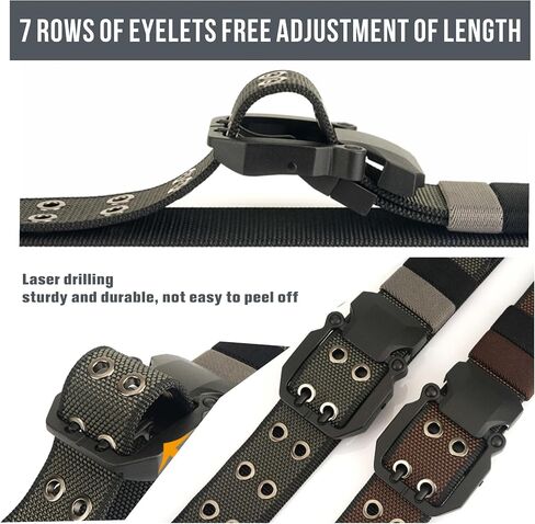 Reversible Nylon Belt, Double Hole Grommet Belts For Men Golf Belt Casual Work Belt with Adjustable Trim to Fit in Saudi Arabia