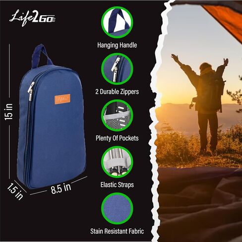 Camp Cooking Utensil Set & Outdoor Kitchen Gear Cookware Kit, Portable Compact Carry Case for Camping, Hiking, Travel, BBQ Grilling Stainless Steel Accessories Spoon & Fork in Saudi Arabia