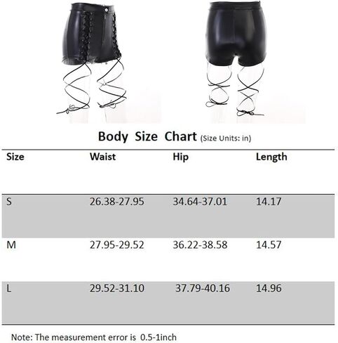 شورت نسائي مثير عالي الخصر من الجلد الصناعي برباط مع رباط ملفوف على الساق in Kuwait