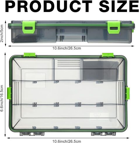 6 Pcs Fishing Tackle Boxes Waterproof Airtight Plastic Tackle Box Organizer Transparent Fishing Tackle Storage with Adjustable Dividers for Terminal Tackle Lure Bait Hook(Large) in Saudi Arabia