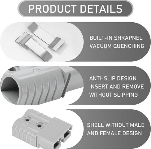 2 PCS Automotive Power Quick Disconnect Connector, 175A High Current Wiring Harness Plug Terminal Kit, Quick Plug Connector, Universal for Winches and Trailers New Energy Vehicles (Gray) in Saudi Arabia