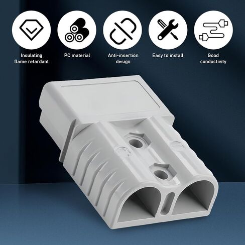 2 PCS Automotive Power Quick Disconnect Connector, 175A High Current Wiring Harness Plug Terminal Kit, Quick Plug Connector, Universal for Winches and Trailers New Energy Vehicles (Gray) in Saudi Arabia