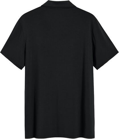 Latuza Men's Bamboo Viscose Pajama Shirt Button Down Sleep Top L Black in Saudi Arabia