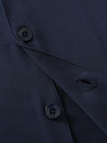 Latuza Men's Bamboo Viscose Button Down Pajama Shirt M Navy Light Gray in Saudi Arabia