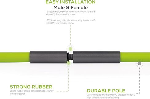 علم أمان الرمال PRO مع قاعدة موصل خفيفة وأسرع وعلم عاكس من مادة PVC شديدة التحمل مقاس 11.8 × 11.8 بوصة، مناسب لمركبات ATV وUTV والطرق الوعرة وسيارات الجيب والشاحنات. يمكن استخدامه بحجم 3.3 بوصة أو 6.6 بوصة أو 10 بوصة. in Kuwait