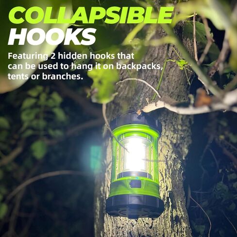Favourlite Rechargeable Camping Lantern, 3000LM 360° LED Light for Power Outages, 4400mAh with USB-C Emergency Phone Charging, 5 Modes, Water-Resistant Tent Light with Hanging Hooks in Kuwait