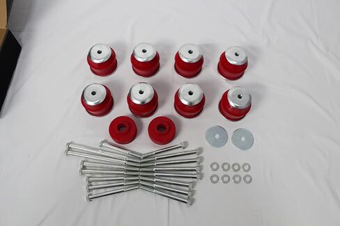 KF04060BK مجموعة جلبة تثبيت الجسم متوافقة مع 2008-2016 Ford F250 F350 Super Duty 2WD 4WD من مادة البولي يوريثين الحمراء وحوامل الكابينة والأكمام الفولاذية والأجهزة in Kuwait