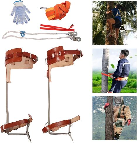 Tree Climbing Spikes, Adjustable Climbing Set with Non-Slip Pedal Tree Climbing Tool for Climbing Trees Outdoor in Saudi Arabia